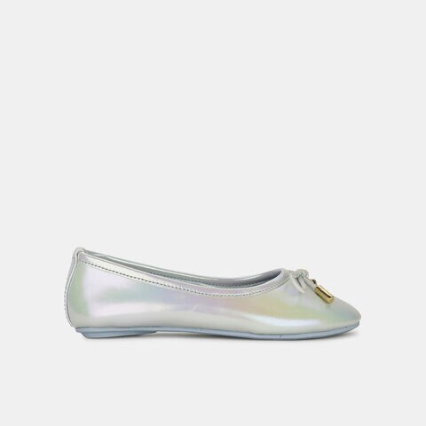 Disney light green shiny ballerina flats for kids